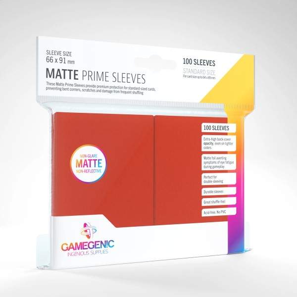 Gamegenic - Sleeves Matte Prime Red (100 Sleeves)