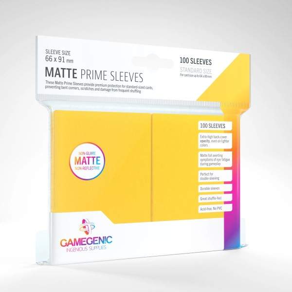 Gamegenic - Sleeves Matte Prime Yellow (100 Sleeves)