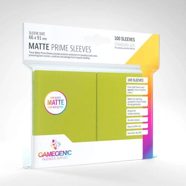 Gamegenic - Sleeves Matte Prime Lime (100 Sleeves)