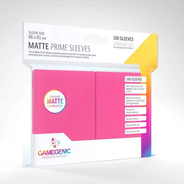 Gamegenic - Sleeves Matte Prime Pink (100 Sleeves)