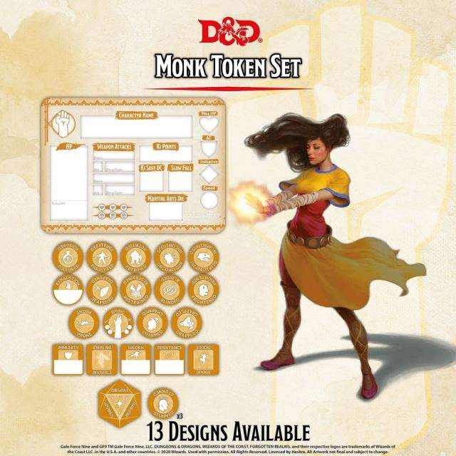 D&D 5.0 Monk Token Set 2 D&D 5.0 Monk Token Set